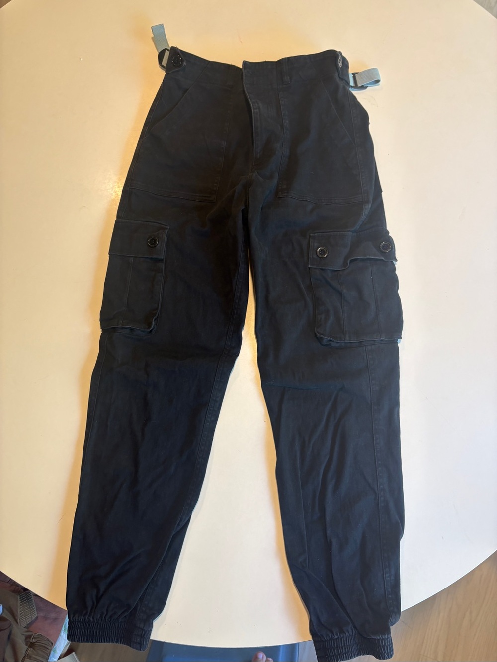 Wondery Women's Black Cargo Jogger Pants with Utility Pockets